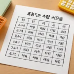 초등학생 수업 시간표