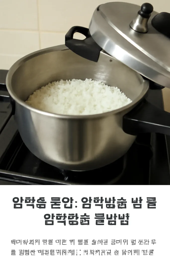 압력솥 밥하기 물양