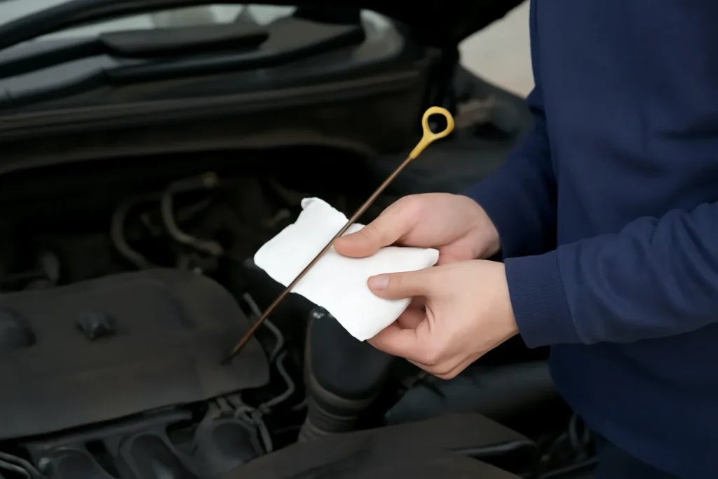 엔진오일 체크방법 휴지