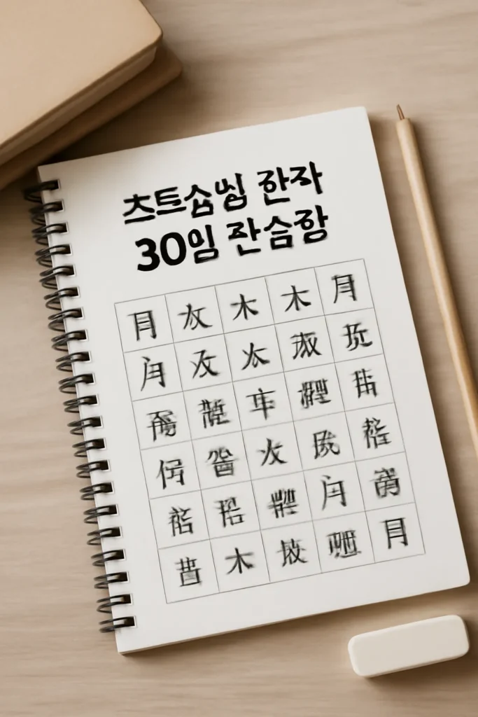초등학생 30일 한자 연습장