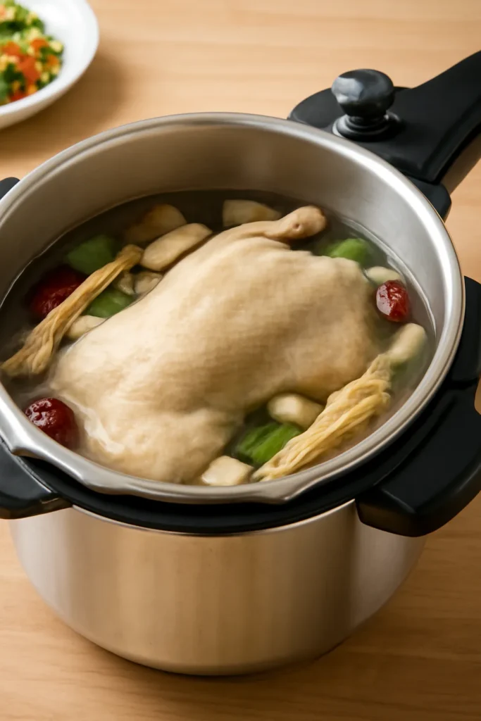 오리백숙 압력솥 시간