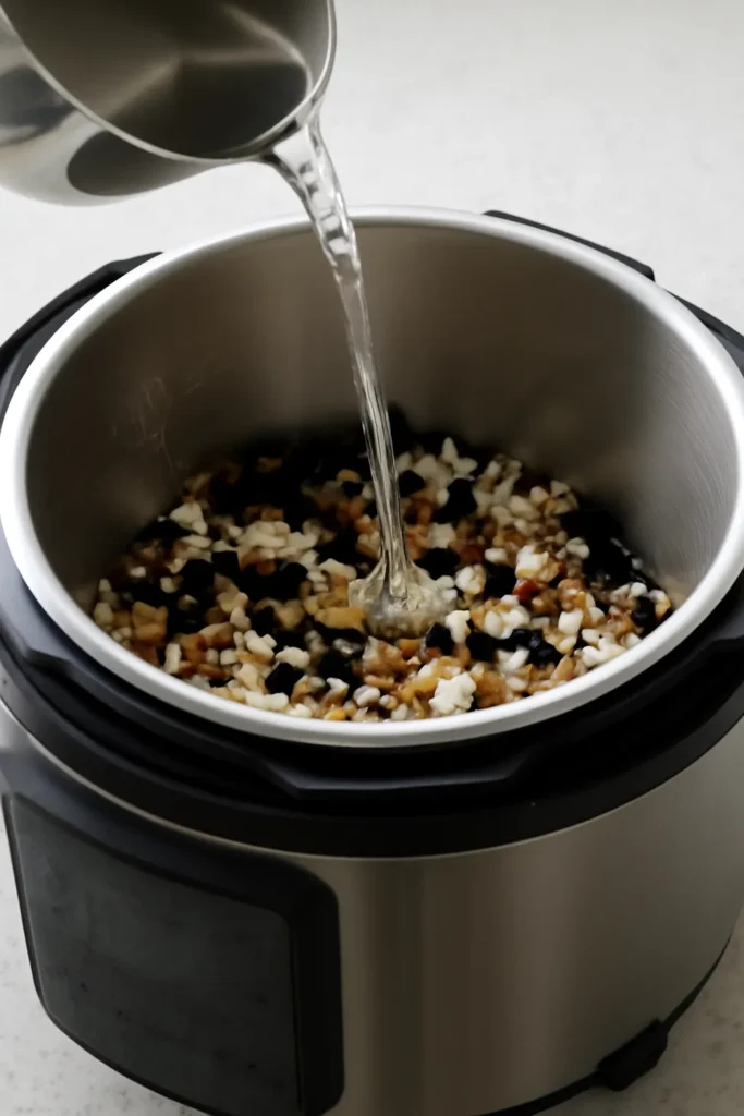 압력솥 오곡밥 물양