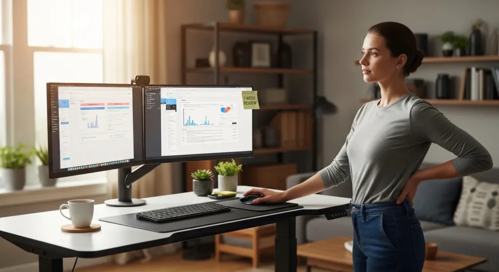 허리 통증 책상 1주 사용 후기